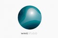 Wave logo. Business Icon. Blue . Company