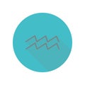 Wave long shadow icon. Simple glyph, flat vector of web icons for ui and ux, website or mobile application