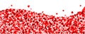 Wave Made Of Red Hearts. Valentine` S Day.
