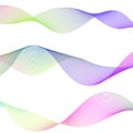 Wave of the many colored lines. Abstract wavy stripes on a white background isolated. Creative line art. Design elements