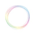 Wave of many colored lines circle frame.