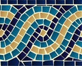 Wave mosaic seamless pattern