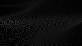 Wave of moving dots on an abstract dark background. 3D Vector illustration Royalty Free Stock Photo