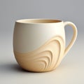 3d Printed Coffee Cup With Wave Design And Soft Color Blending