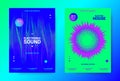 Wave Music Poster Concept. Electronic Sound Flyer.