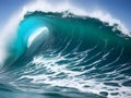 wave in ocean, beautiful blue ocean water, AI generated Royalty Free Stock Photo