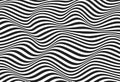 Wave of optical illusion. Abstract black and white illustrations. Horizontal lines stripes pattern or background with Royalty Free Stock Photo