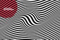 Wave of optical illusion. Abstract black and white illustrations. Horizontal lines stripes pattern or background with Royalty Free Stock Photo