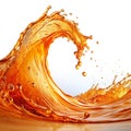 Wave of Orange Water isolated on white background Royalty Free Stock Photo