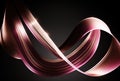 Wave ornament silk ribbon strip pink twisted veil