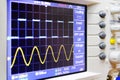 Wave on oscilloscope Royalty Free Stock Photo