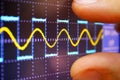 Wave on oscilloscope Royalty Free Stock Photo