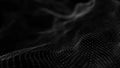Wave of particles. Abstract background with a dynamic wave. Big data. 3d rendering Royalty Free Stock Photo
