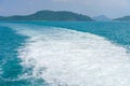 Wave of a passenger ship or speed boat on the sea Royalty Free Stock Photo
