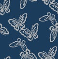 Japanese Indigo Butterfly Pattern