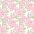 Blooming Magnolia Art Seamless Pattern