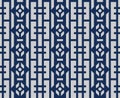 Japanese Indigo and White Abstract Seamless Pattern Royalty Free Stock Photo