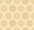 Thai Gold Star Flower Seamless Pattern