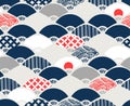 Japanese Fan Wave Seamless Pattern Royalty Free Stock Photo