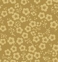 Japanese Gold Cherry Blossom Seamless Pattern Royalty Free Stock Photo