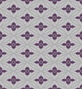 Japanese Purple Gray Geometric Flower Seamless Pattern