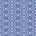 Japanese Indigo Folk Tribal Diamond Seamless Pattern