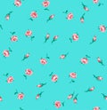 Japanese Rose Bud Seamless Pattern