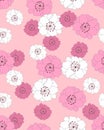 Japanese Pink and White Sakura Flower Seamless Pattern