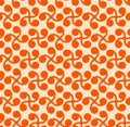 Japanese Orange Small Spiral Leaf Seamless Pattern