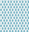 Japanese Indian Blue Floral Seamless Pattern