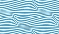 Wave pattern of caramel stripes background. Curly waves flow texture. Retro psychedelic linear texture blue color Royalty Free Stock Photo