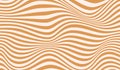 Wave pattern of caramel stripes background. Curly waves flow texture. Retro psychedelic linear texture orange color Royalty Free Stock Photo