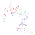 Wave pattern with color music notes Royalty Free Stock Photo