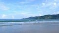 Wave at Phuket island beach , Andaman Sea at noon in Thailand. Nature sky background Royalty Free Stock Photo