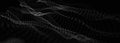 Wave of points and lines. Abstract background with dynamic wave. Dots in space. 3d rendering Royalty Free Stock Photo
