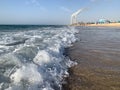 Wave in profile on the Mediterranean sea coast