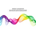 Wave rainbow transparent. Vector Abstract spectrum curved lines background. Brochure and site design. Royalty Free Stock Photo