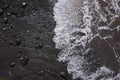 Wave reaching beach, Madeira