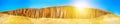 Wave Rock Panorama sunset Royalty Free Stock Photo