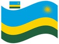 Wave Rwanda Flag Vector illustration Eps 10 Royalty Free Stock Photo