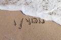 Wave on the sand beach Royalty Free Stock Photo