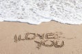 I love you written on the shore Royalty Free Stock Photo