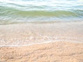 Wave on Sea Beach at Coast,Spash Water Texture on Sand Tropical Nature Shore for Tourism Relax Vacation Travel Summer Holiday, Royalty Free Stock Photo