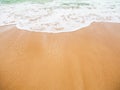 Wave on Sea Beach at Coast Splash Water Texture on Sand,Tropical Nature Shore for Tourism Relax Vacation Travel Summer Holiday, Royalty Free Stock Photo