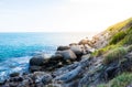 Wave and sea at the cape footpath hiking trail Royalty Free Stock Photo