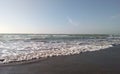 The wave of sea crashing on beach sand, sea beach wave, sea Beach sand