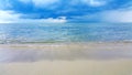 Wave of the sea on the sand beach