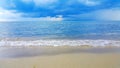 Wave of the sea on the sand beach