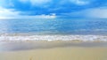 Wave of the sea on the sand beach