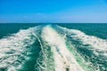 Wave on sea from speed boat Royalty Free Stock Photo